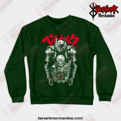 Berserk Swordsman And The Hawk - Black Crewneck Sweatshirt Green / S