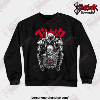 Berserk Swordsman And The Hawk - Black Crewneck Sweatshirt / S