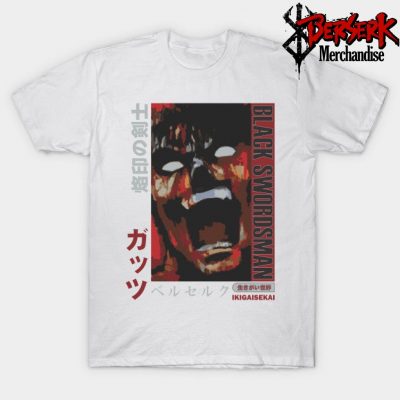 Black Swordsman Berserk T-Shirt White / S