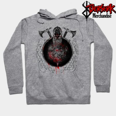 Viking Warrior Skull Berserker Hoodie Gray / S