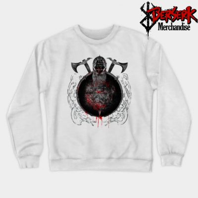 Viking Warrior Skull Berserker Sweatshirt White / S